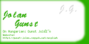 jolan gunst business card